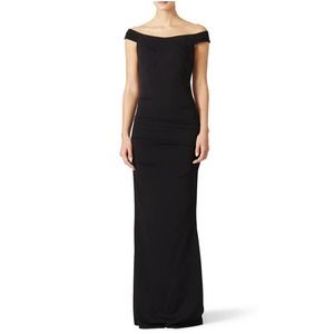 Nicole Miller Black Ruched Maxi Dress Size 4